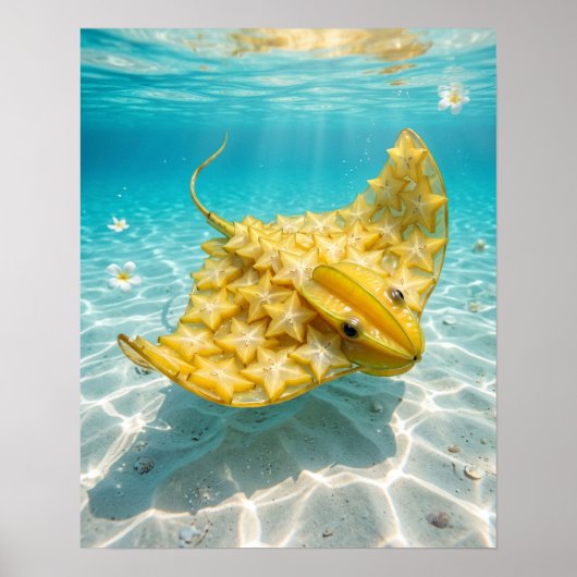Goldener Sternfrucht-Stachelrochen Poster (Vorne)