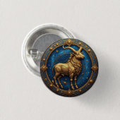 Goldener Stier Stier im kosmischen Tierkreis Button (Vorne & Hinten)