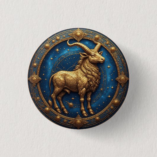 Goldener Stier Stier im kosmischen Tierkreis Button (Vorderseite)
