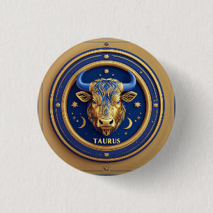 Goldener Stier Stier im kosmischen Tierkreis Button