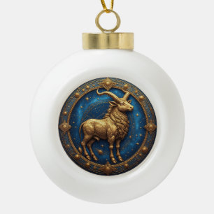 Goldener Stier Stier im kosmischen Tierkreis Keramik Kugel-Ornament