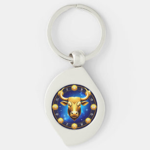 Goldener Stier Stier im kosmischen Tierkreis Schlüsselanhänger