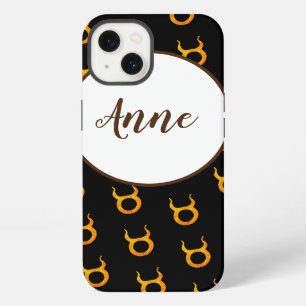 Goldener Stier-Zodiac-Astrologie-Zeichen personali iPhone 13 Hülle