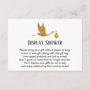 Goldener Storch Display Baby Shower Einlegekarte G Begleitkarte