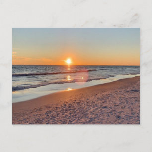 Goldener Strand Sonnenuntergang Küstenfotografie Postkarte