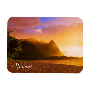 Goldener Strandsonnenuntergang, Hawaii Magnet