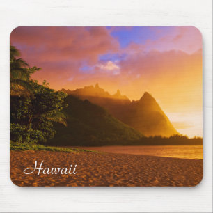 Goldener Strandsonnenuntergang, Hawaii Mousepad