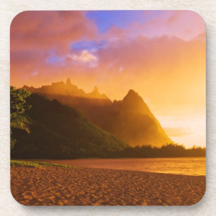 Goldener Strandsonnenuntergang, Hawaii Untersetzer