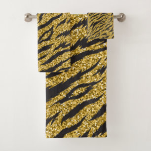 Goldener Streifen, Tigerstreifen Badhandtuch Set