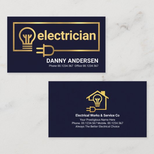 Goldener Stromrahmen Visitenkarte (Vorne/Hinten)