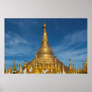 Goldener Stupa-Tempel Poster