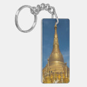Goldener Stupa-Tempel Schlüsselanhänger (Vorderseite links)