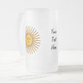 Goldener Sun von Flagge Mais Argentinien trinkt Mattglas Bierglas (Vorderseite Links)
