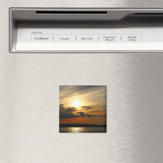 Goldener Sunset-Quadratzmagnet Magnet (In Situ (Geschirrspüler))