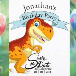 Goldener T Rex, Alles Gute zum Geburtstag Junge Postkarte
