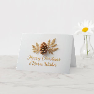 Goldener Tannenzapfen Weihnachten Warme Winterwüns Karte