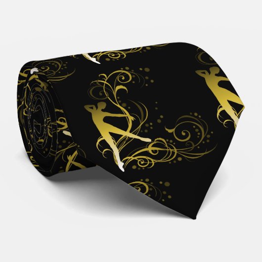 Goldener Tänzer verzeichnet Krawatte in einer (Gerollt)