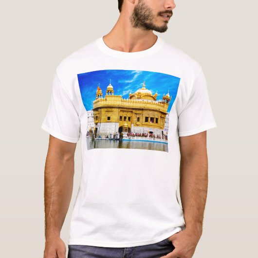 GOLDENER TEMPEL-BLAUER HIMMEL-HINTERGRUND AMRITSAR T-Shirt (Vorderseite)