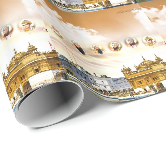 GOLDENER TEMPEL MIT DEN SIKHgurus Geschenkpapier (Rolleneckpunkt)