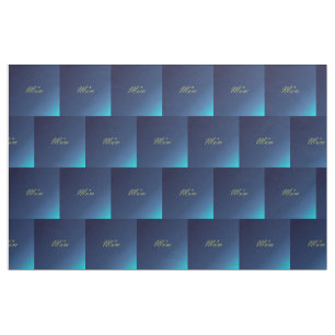 goldener Text in blau Mama Fabric, farbiges Haus Stoff