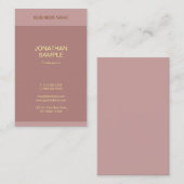 Goldener Textname Elegante Moderne Vorlage Vertika Visitenkarte (Vorne/Hinten)