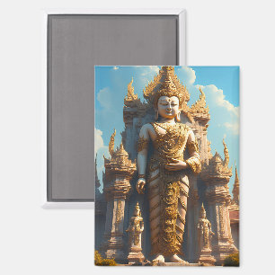 Goldener thailändischer Tempelwächter Magnet