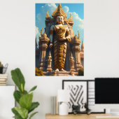 Goldener thailändischer Tempelwächter Poster (Heimbüro)