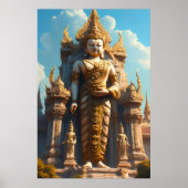 Goldener thailändischer Tempelwächter Poster (Vorne)