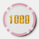 Goldener Thammer, weißer Rosa 1K-Poker-Chip Pokerchips (Rückseite)