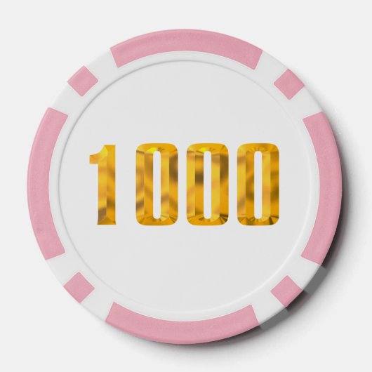 Goldener Thammer, weißer Rosa 1K-Poker-Chip Pokerchips (Rückseite)