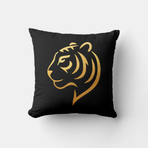 Goldener Tiger – Japanisches Minimaldesign Kissen
