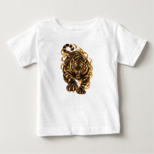 Goldener Tiger – Luxuriöse wilde Macht und Stärke Baby T-shirt