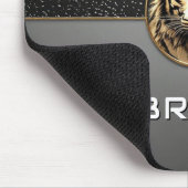 Goldener Tiger Relief mit metallischer Textur 🐯 Mousepad (Ecke)