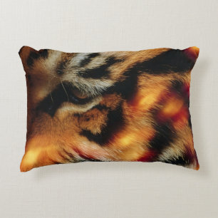 Goldener Tigerauge Nahaufnahme-Wildlife-Poster Dekokissen