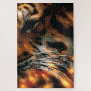 Goldener Tigerauge Nahaufnahme Wildlife Puzzle