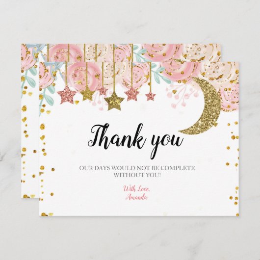 Goldener Tinkel Danke Karte (Vorne/Hinten)