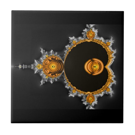 Goldener Traum. Das berühmte Full Mandelbrot Set Fliese (Vorderseite)