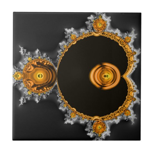 Goldener Traum. Das berühmte Full Mandelbrot Set Fliese (Vorderseite)