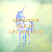 Goldener Traum sei gütig Liebe wählen Einhorn Fensteraufkleber (Blatt 3)