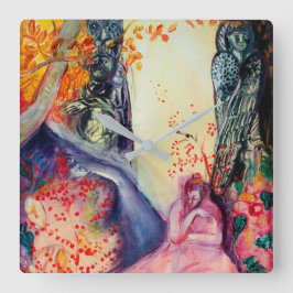 GOLDENER TRAUM/Yoga-Meditations-Zen-Garten Quadratische Wanduhr