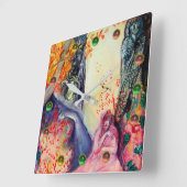 GOLDENER TRAUM/Yoga-Meditations-Zen-Garten Quadratische Wanduhr (Winkel)