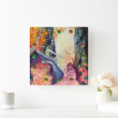 GOLDENER TRAUM/Yoga-Meditations-Zen-Garten Quadratische Wanduhr (Zuhause)