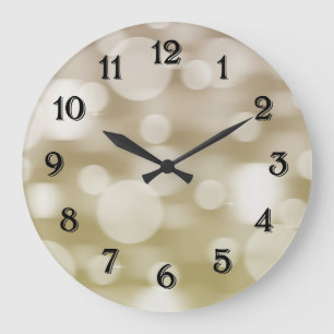 Goldener traumhafter Bokeh Ombre Große Wanduhr