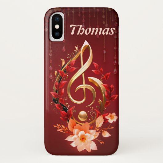 Goldener Treppenschnitt mit roten Blätter. Case-Mate iPhone Hülle (Rückseite)