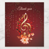 Goldener Treppenschnitt mit roten Blätter. Weinetikett (Einzelnes Label)