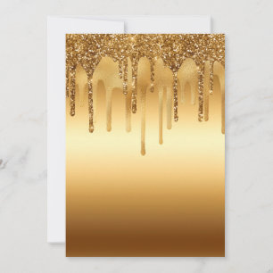 Goldener Tropfenglitter Eleganter Luxus Funkelnd C Einladung