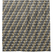 Goldener und grauer Fleck, rechteckige Schnitzerei Duschvorhang (Vorderseite)