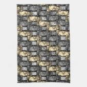 Goldener und grauer Fleck, rechteckige Schnitzerei Geschirrtuch (Vertikal)