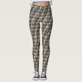 Goldener und grauer Fleck, rechteckige Schnitzerei Leggings (Vorderseite)