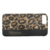Goldener und schwarzer Glitter Leopard-Jaguardruck Case-Mate iPhone Hülle (Rückseite (Horizontal))